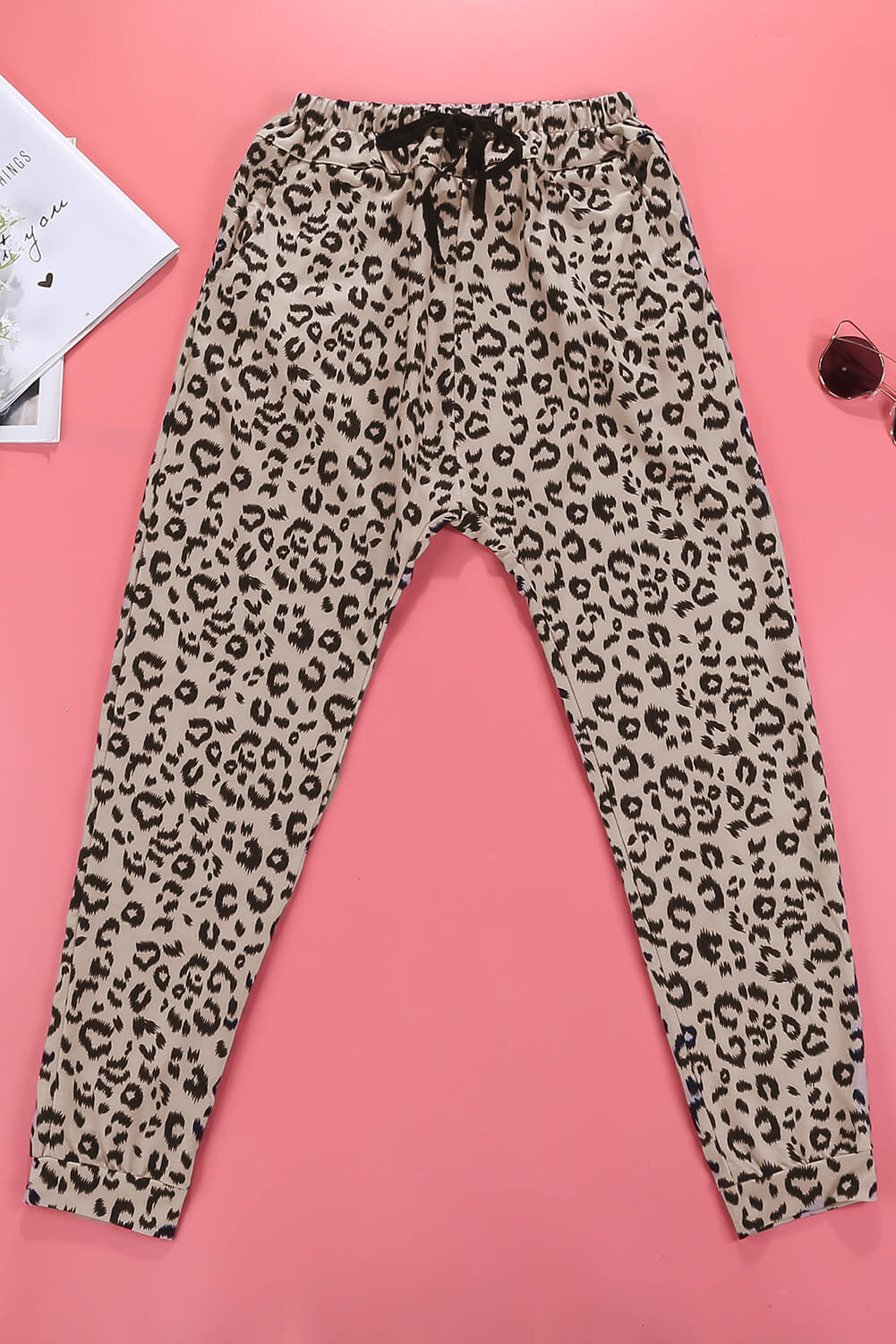 Leopard Print Casual Skinny Pants