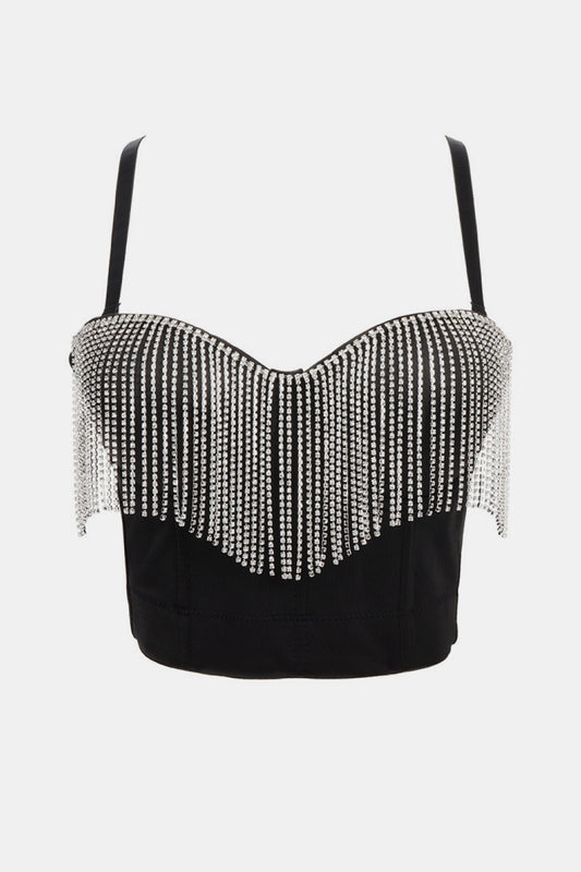 Rhinestone Fringe Bustier