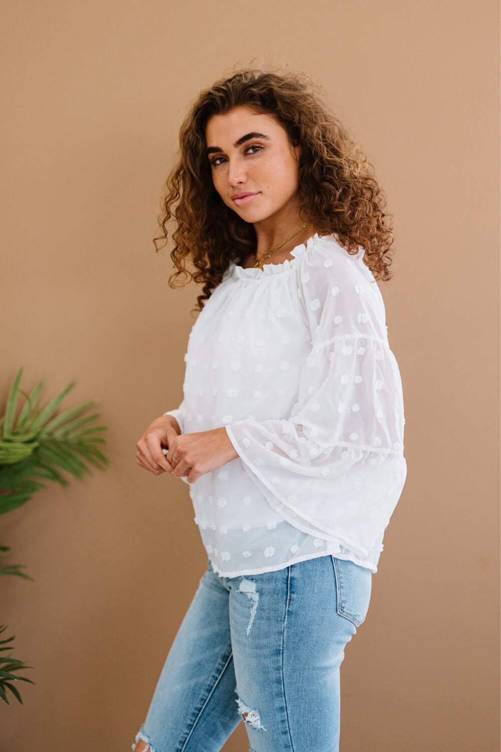 Andree by Unit Daydreamer Full Size Run Pom-Pom Blouse